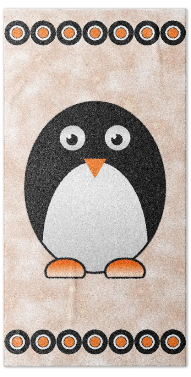 Penguin Beach Towel featuring the digital art Penguin - Birds - Art for Kids by Anastasiya Malakhova