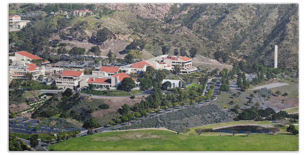 Photography Beach Towel featuring the photograph Pepperdine University On A Hill by Panoramic Images