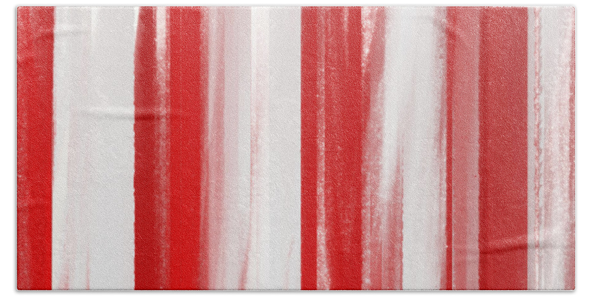 Andee Design Abstract Beach Towel featuring the digital art Peppermint Stick Abstract by Andee Design
