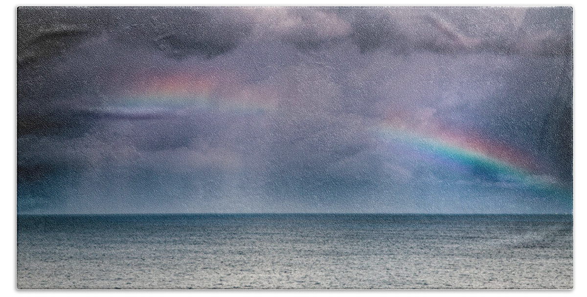 Rainbow Beach Towel featuring the photograph Perfect Caribbean rainbow by Eti Reid