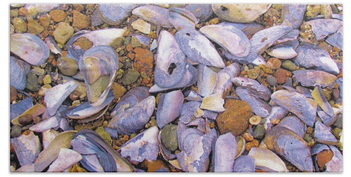 Shells Beach Sheet featuring the photograph Periwinkles Muscles and Clams by Elizabeth Dow
