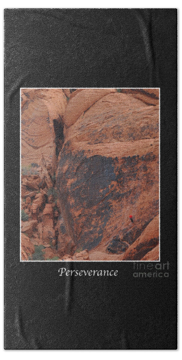 Rock-climbing Beach Towel featuring the photograph Perseverance by Kirt Tisdale