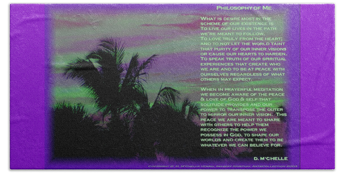 Philosophy Beach Towel featuring the digital art Philosophy of Me by Debra MChelle