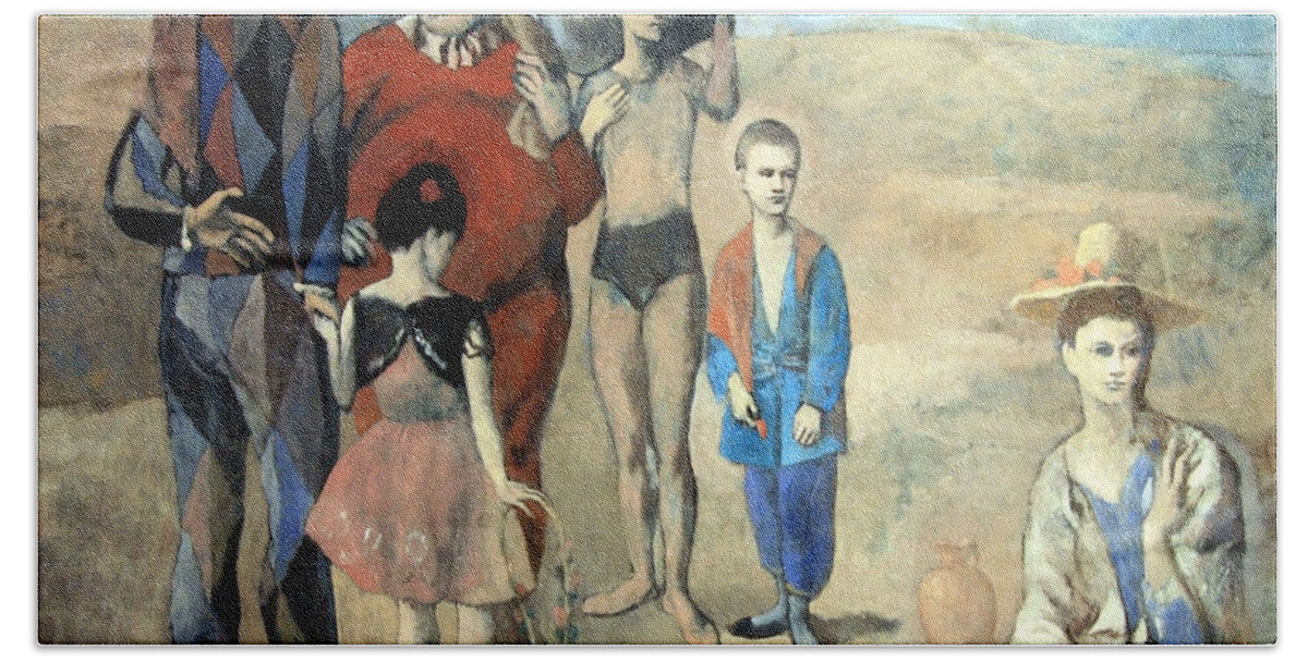 Family Of Saltimbanques Beach Sheet featuring the photograph Picasso's Family Of Saltimbanques by Cora Wandel