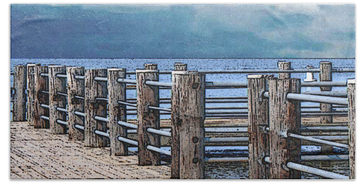 Pier Beach Sheet featuring the photograph Pier 3 Image C by Lee Owenby