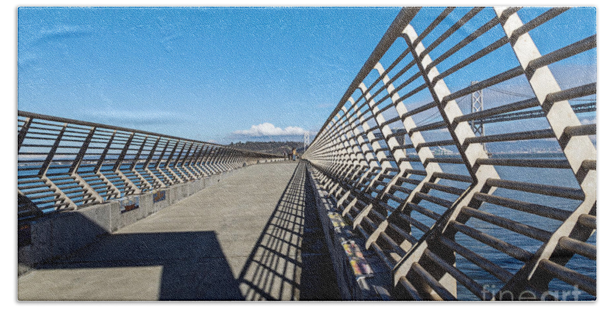 Abstract Beach Sheet featuring the photograph Pier Perspective by Kate Brown