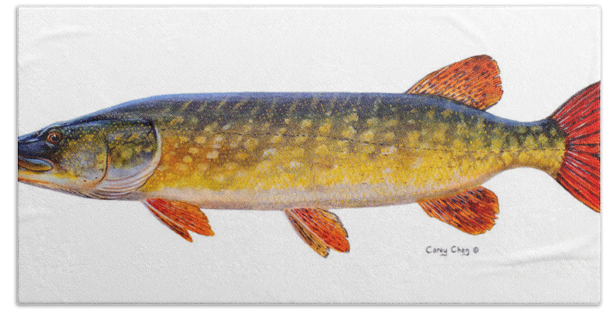 Pick Beach Sheet featuring the painting Pike by Carey Chen