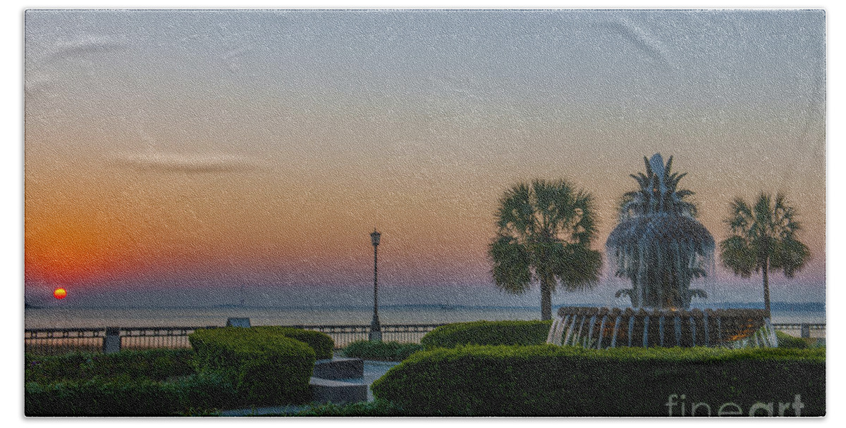 Pineapple Fountain Beach Towel featuring the photograph Dawns Light by Dale Powell