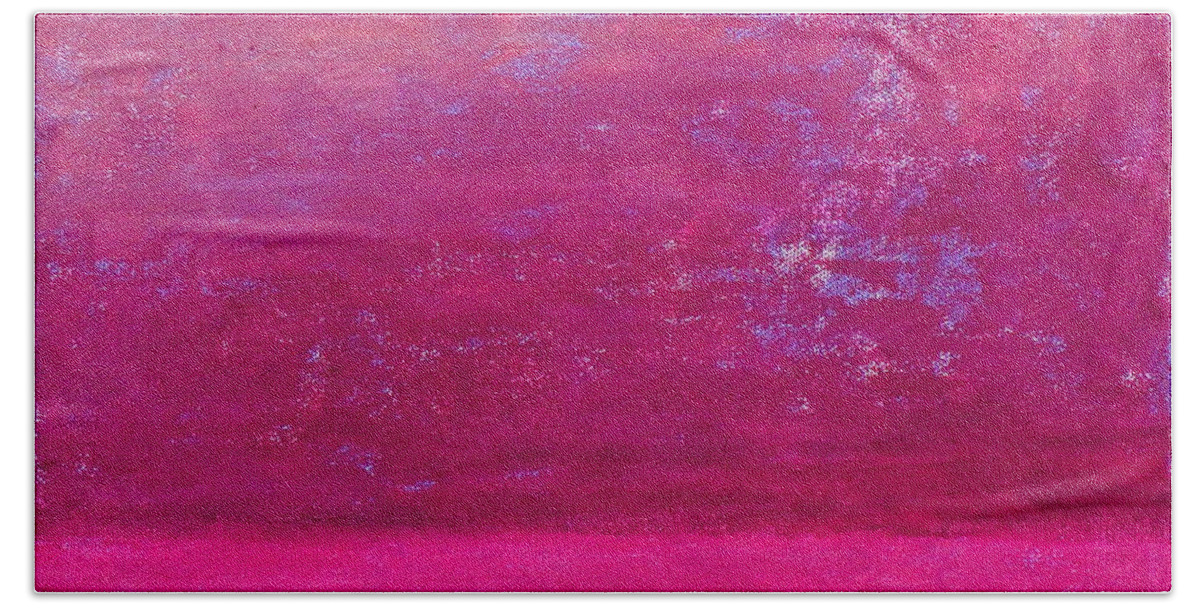 Acrylic Beach Towel featuring the painting Pink Sky by Artcetera By   LizMac