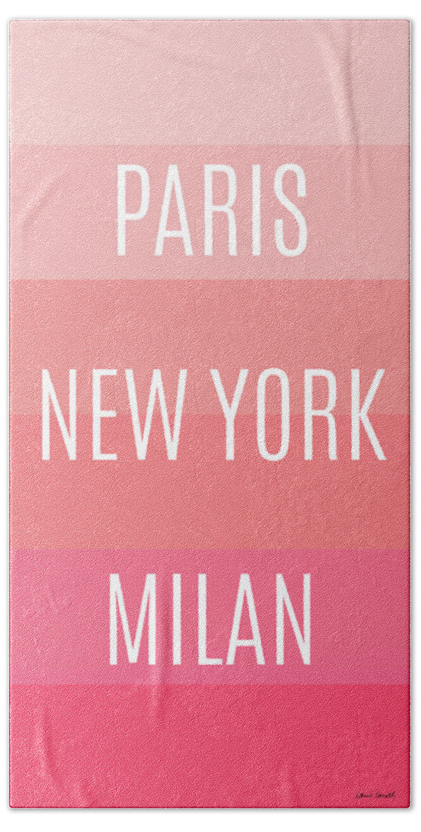 Pink Beach Towel featuring the painting Pink Travel by Lanie Loreth