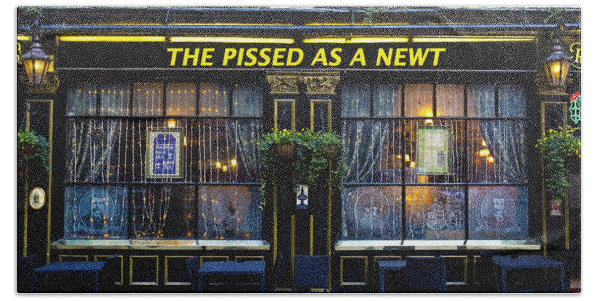 Pub Beach Sheet featuring the photograph Pissed as a Newt Pub by David Pyatt