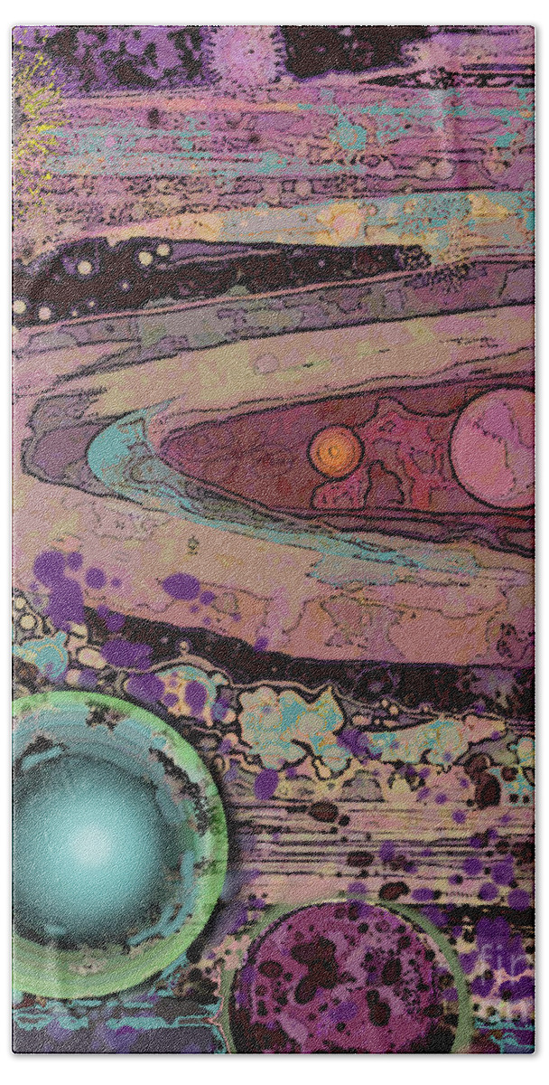 Solar System Beach Sheet featuring the digital art Planet Metallica by Carol Jacobs
