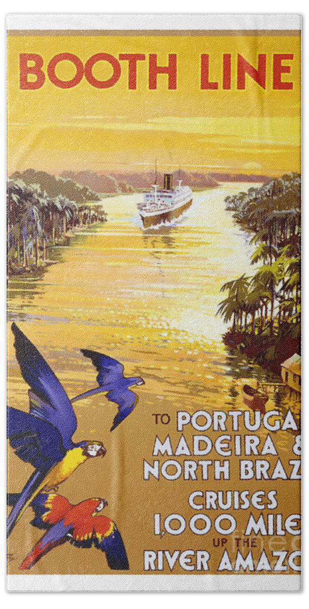 Portugal Vintage Travel Poster Beach Towel featuring the drawing Portugal Vintage Travel Poster by Jon Neidert