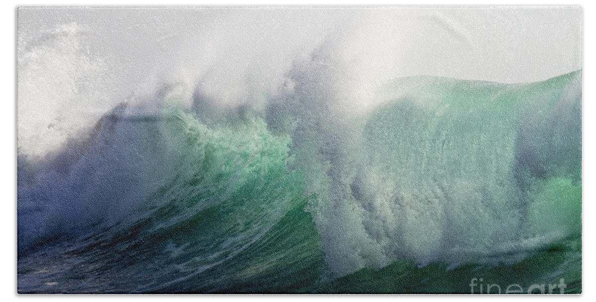 Wave Beach Towel featuring the photograph Portuguese Sea Surf by Heiko Koehrer-Wagner