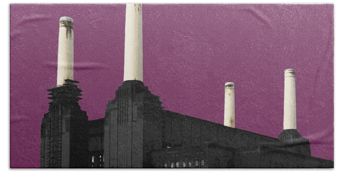 Battersea Beach Towel featuring the mixed media Power - PURPLE Reign #2 by BFA Prints