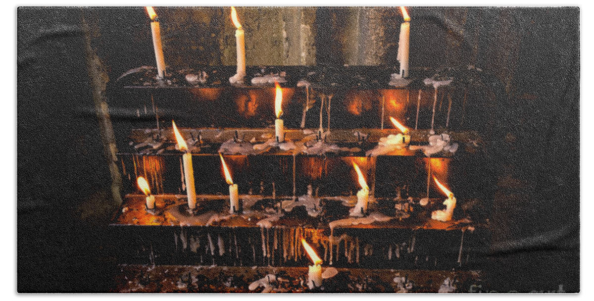 Candles Beach Towel featuring the photograph Prayer Candles by Adrian Evans