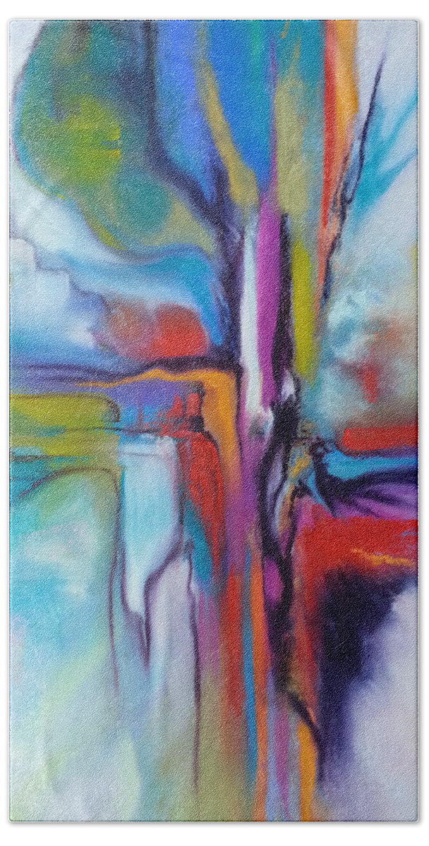 Abstract Colors Flight Freedom No-boundaries Beach Sheet featuring the pastel Prendere Il Volo by Brenda Salamone