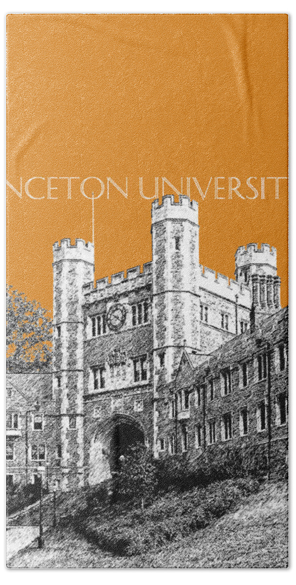 University Beach Sheet featuring the digital art Princeton University - Dark Orange by DB Artist