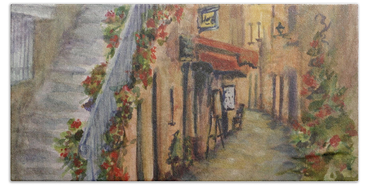 Art Beach Towel featuring the painting Provence Passage by B Rossitto