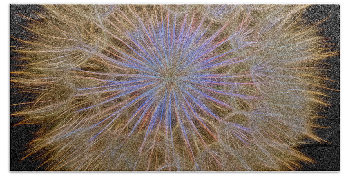 Dandelion Beach Towel featuring the photograph Psychedelic Dandelion Art by James BO Insogna