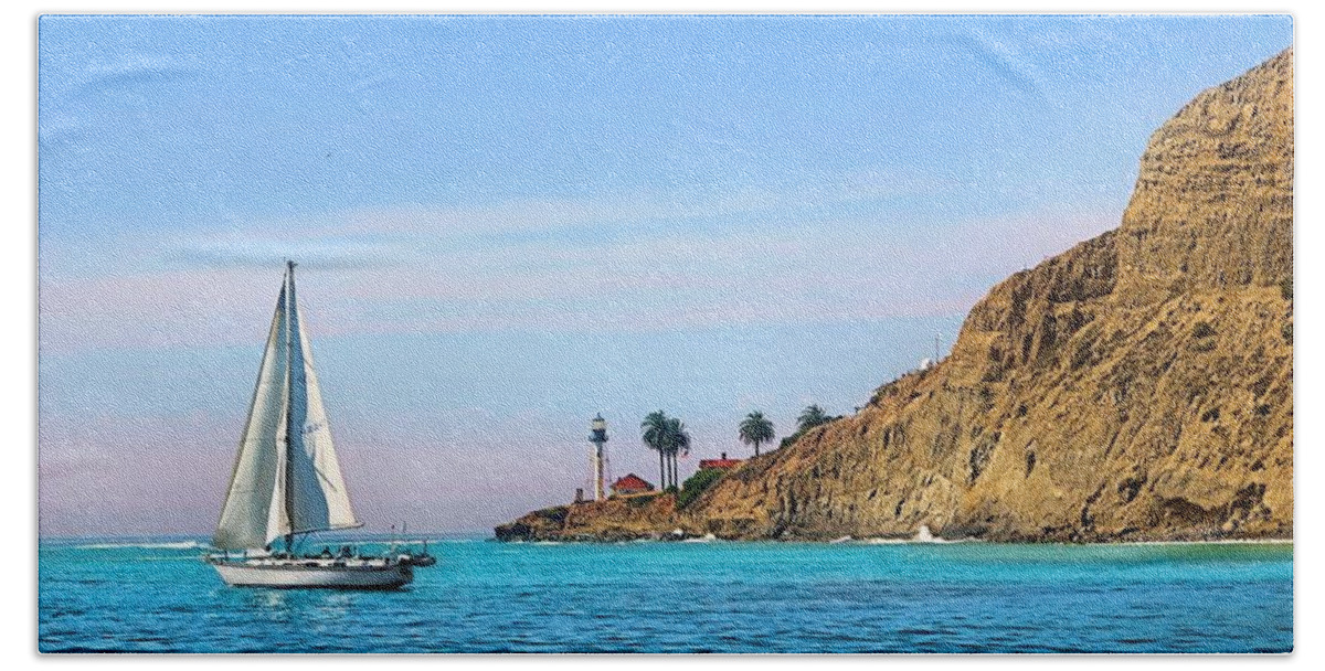 Bay Beach Towel featuring the photograph Pt Loma - San Diego Bay by Jane Girardot