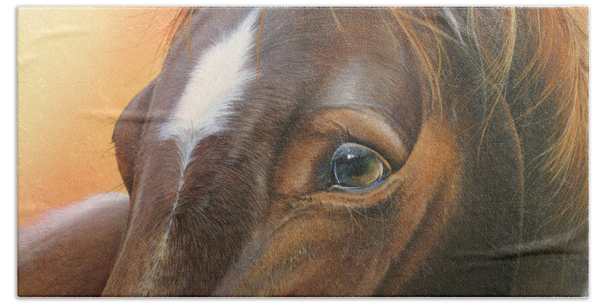 Horse Beach Towel featuring the painting Pure Grace by Mike Brown