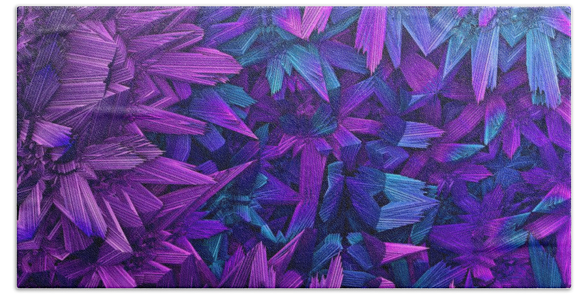 Fractal Beach Towel featuring the digital art Purple Jungle by Lyle Hatch