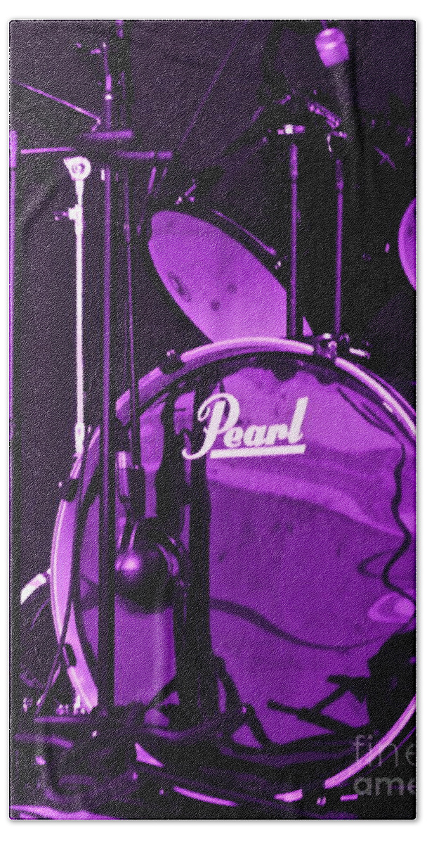 Drum Beach Towel featuring the photograph Purple Pearl Drums by Linda Bianic