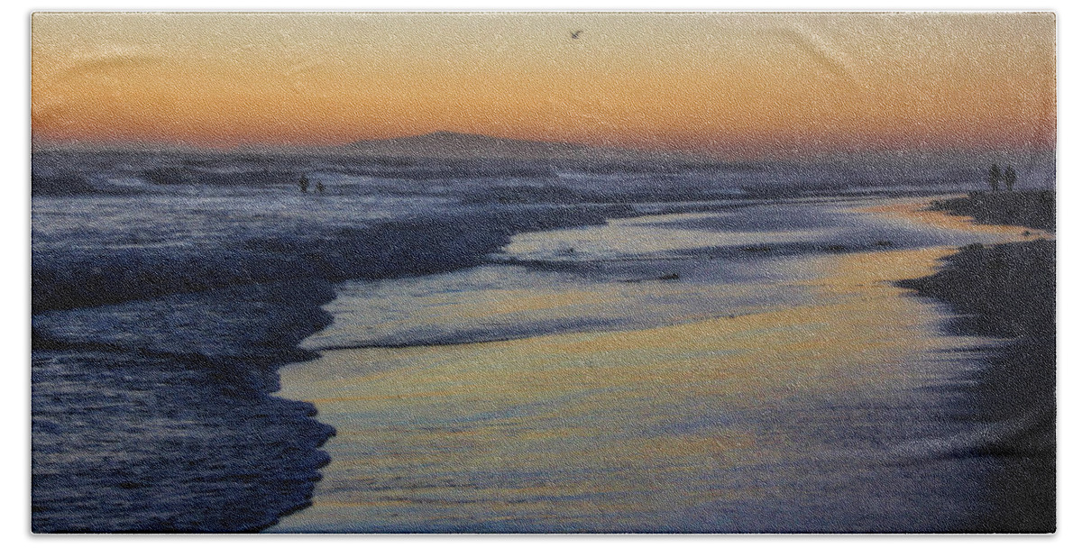 Huntington Beach Beach Sheet featuring the photograph Quiet by Tammy Espino