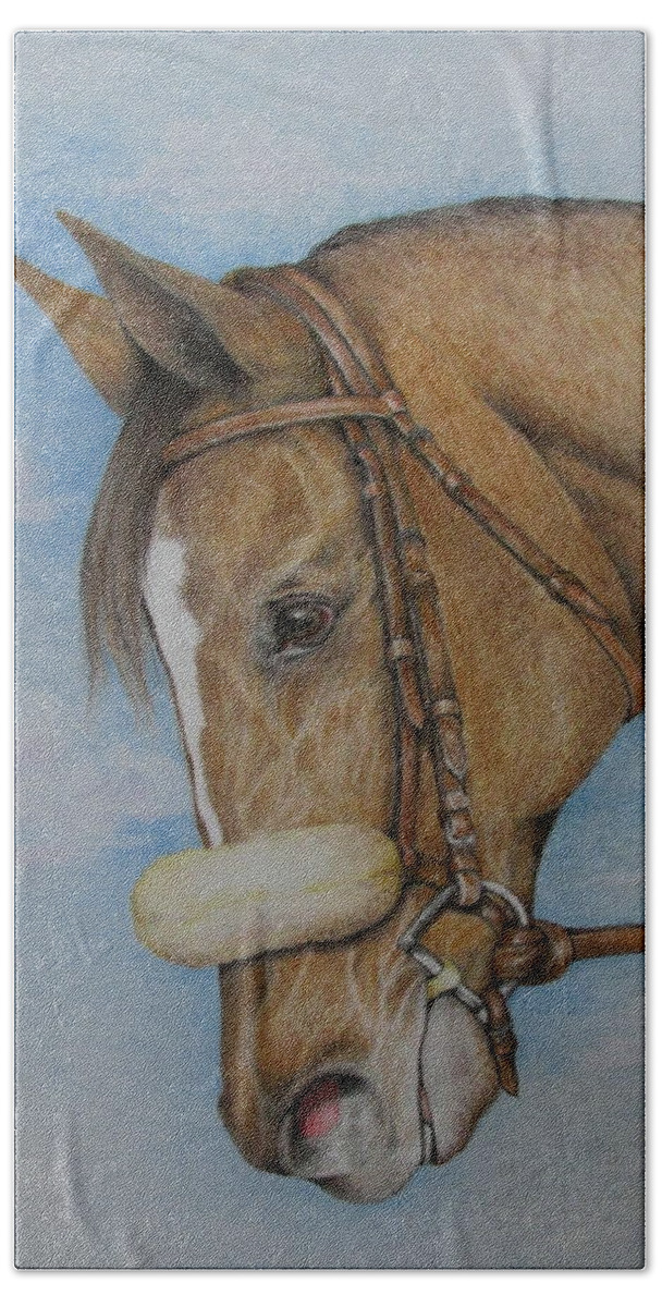 Horse Beach Towel featuring the drawing Zenyatta by Catherine Howley