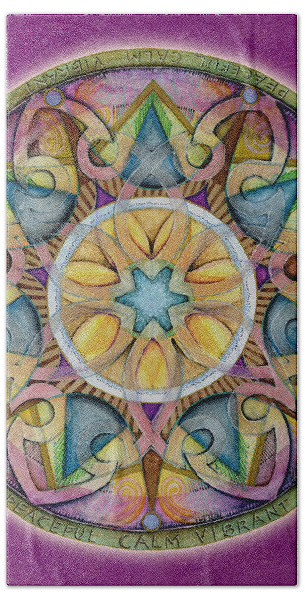 Mandala Art Beach Towel featuring the painting Radiant Health Mandala by Jo Thomas Blaine