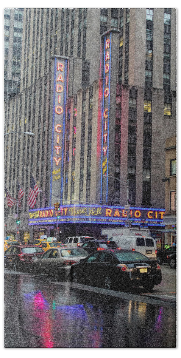 New York Beach Towel featuring the photograph Radio City Music Hall New York City by Becca Buecher