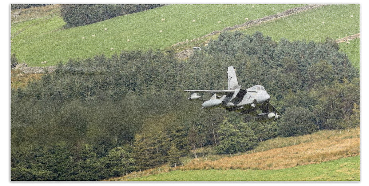 Aircraft Beach Sheet featuring the digital art RAF Tornado - Low Level -03 by Pat Speirs