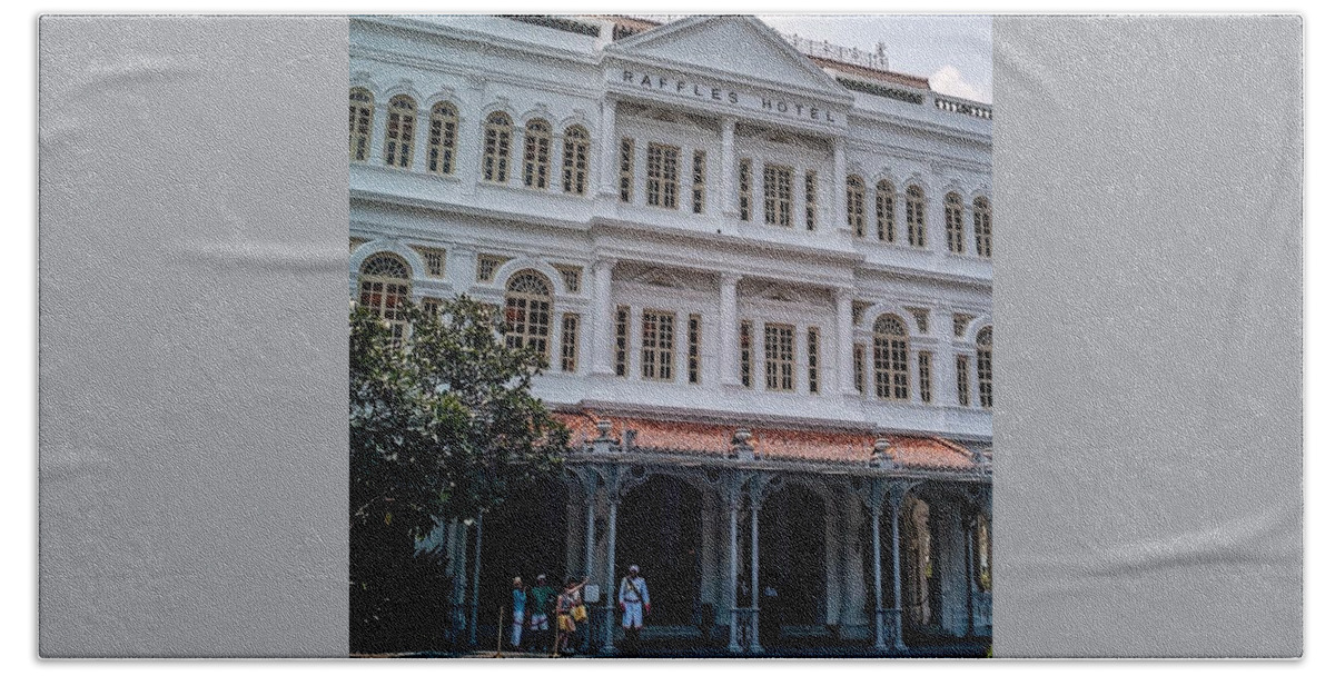 City Beach Towel featuring the photograph Raffles Hotel, Singapore by Aleck Cartwright
