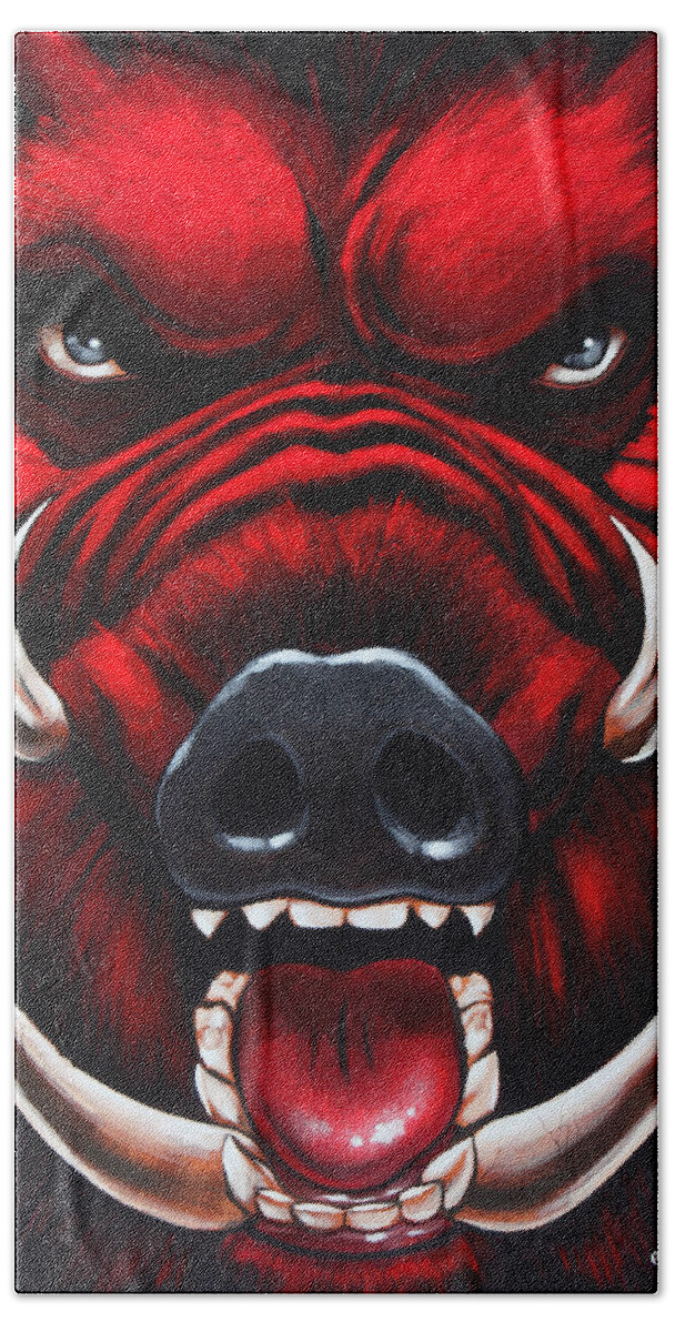 Hog Beach Sheet featuring the painting Raging Hog by Glenn Pollard