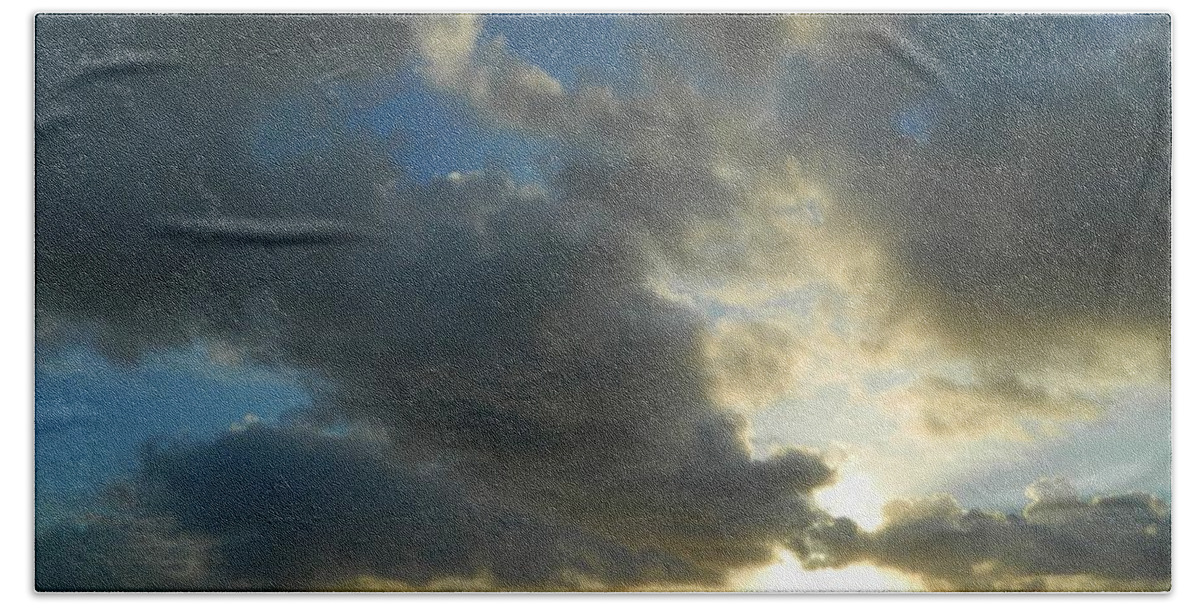 Tillamook Bay Beach Towel featuring the photograph Rain Cloud Sunset by Gallery Of Hope 