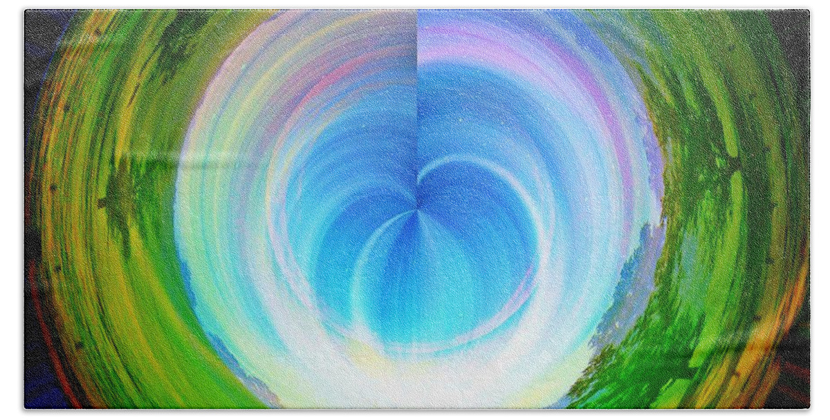 Landscape Beach Towel featuring the photograph Rainbow At The End Of The Tunnel by Judy Palkimas