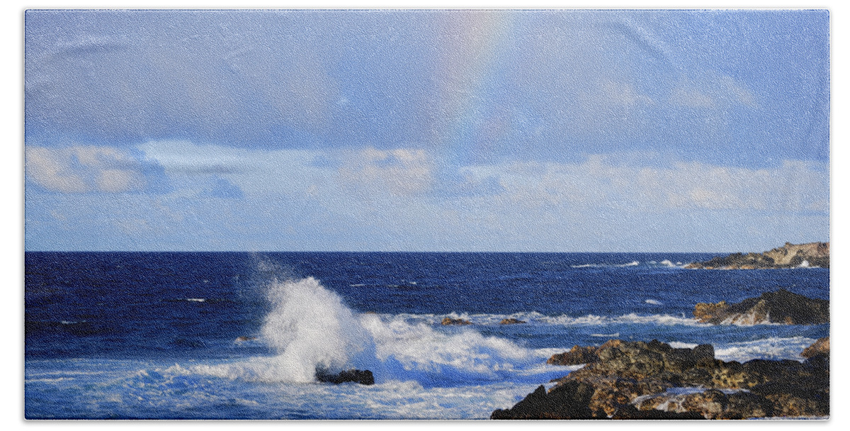 Blue Water Beach Towel featuring the photograph Rainbow Snippet by Christi Kraft