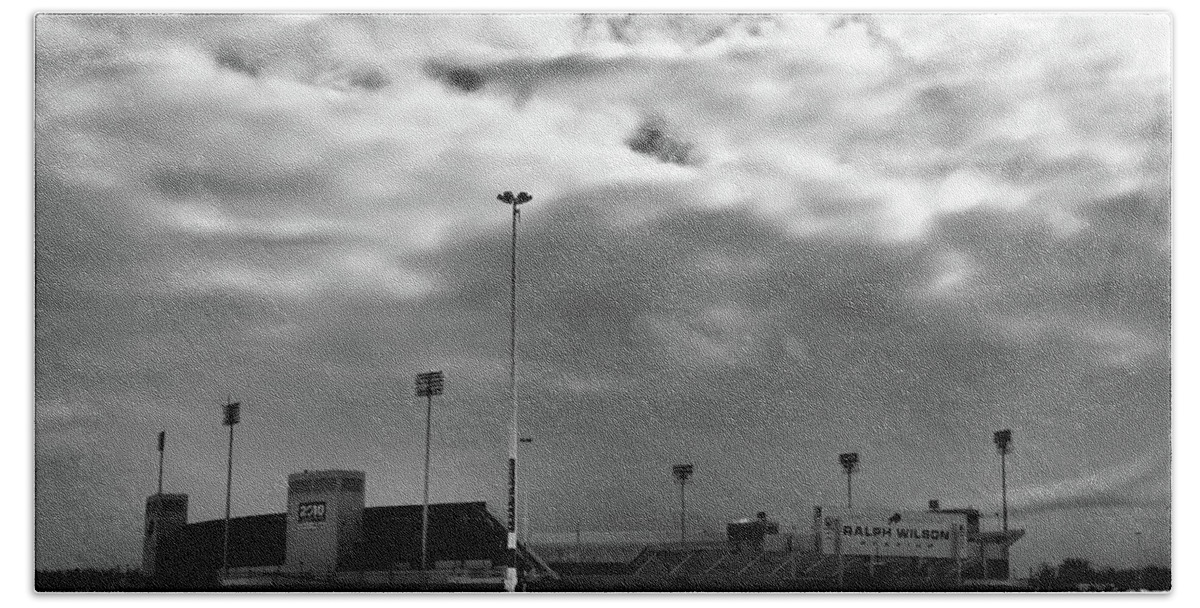 Buffalo Bills Beach Towel featuring the photograph Ralph Wilson Stadium - Off Season by Guy Whiteley