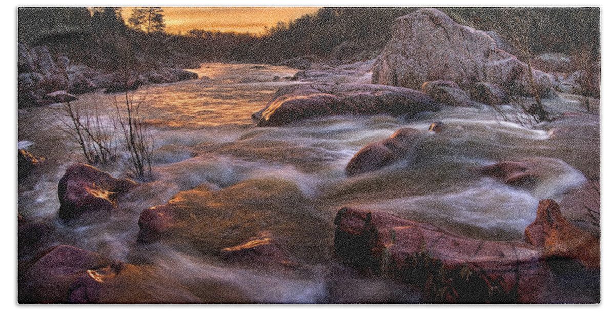2010 Beach Towel featuring the photograph Rapids at Dawn by Robert Charity