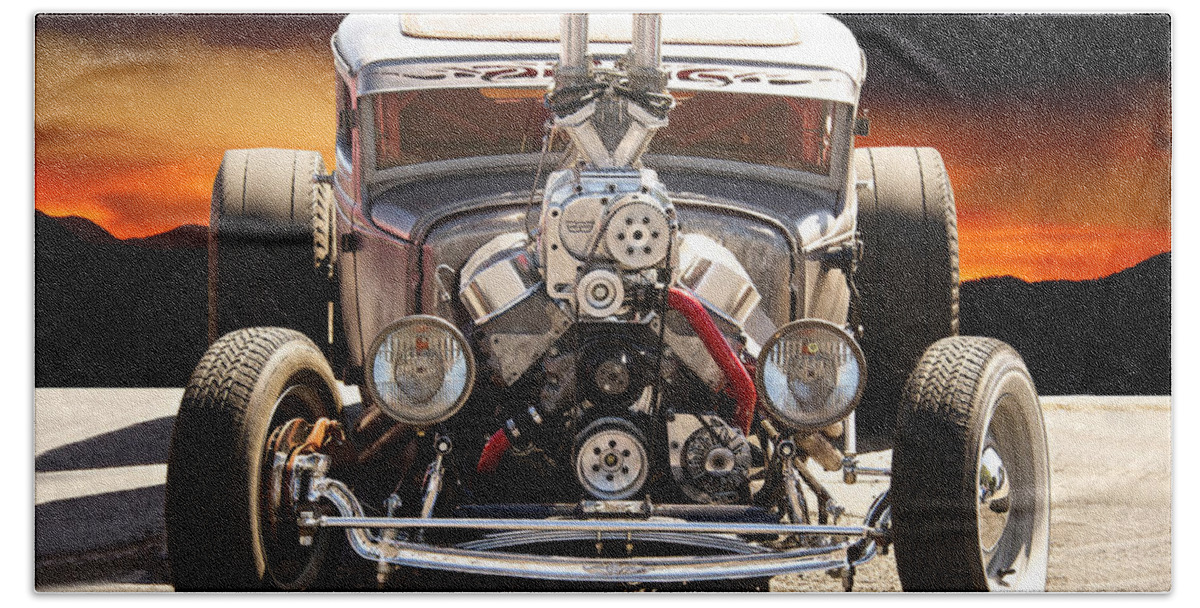 Coupe Beach Towel featuring the photograph Rat Fink Rat Rod by Dave Koontz