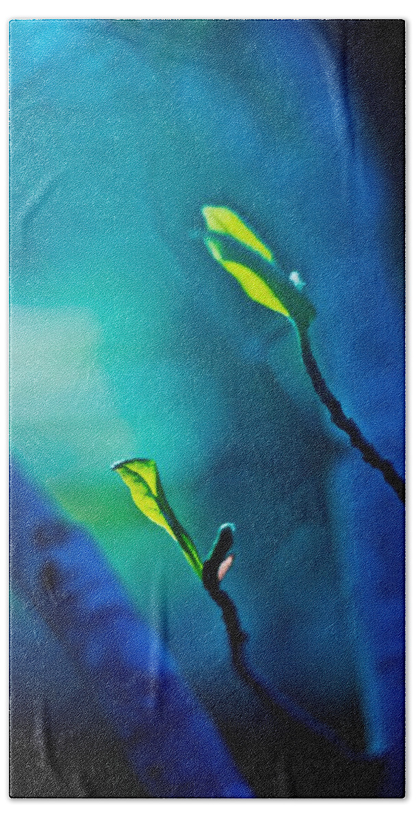 Blue Beach Towel featuring the digital art Reaching for the Light by Linda Unger