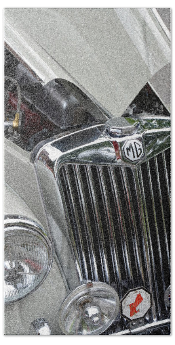 Automobiles Beach Towel featuring the photograph Real M G by John Schneider
