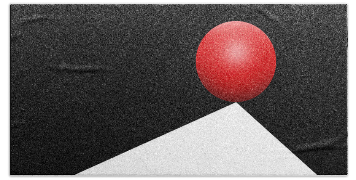 Abstract Beach Towel featuring the photograph Red Ball 29 by Mike McGlothlen