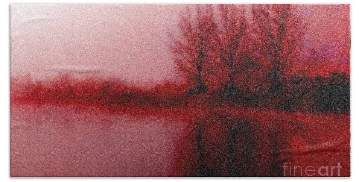 Sunset Beach Towel featuring the photograph Red Dawn by Julie Lueders 