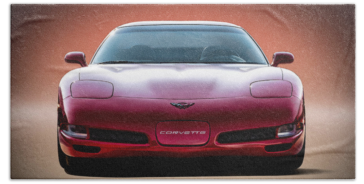 Corvette Beach Towel featuring the digital art Red by Douglas Pittman