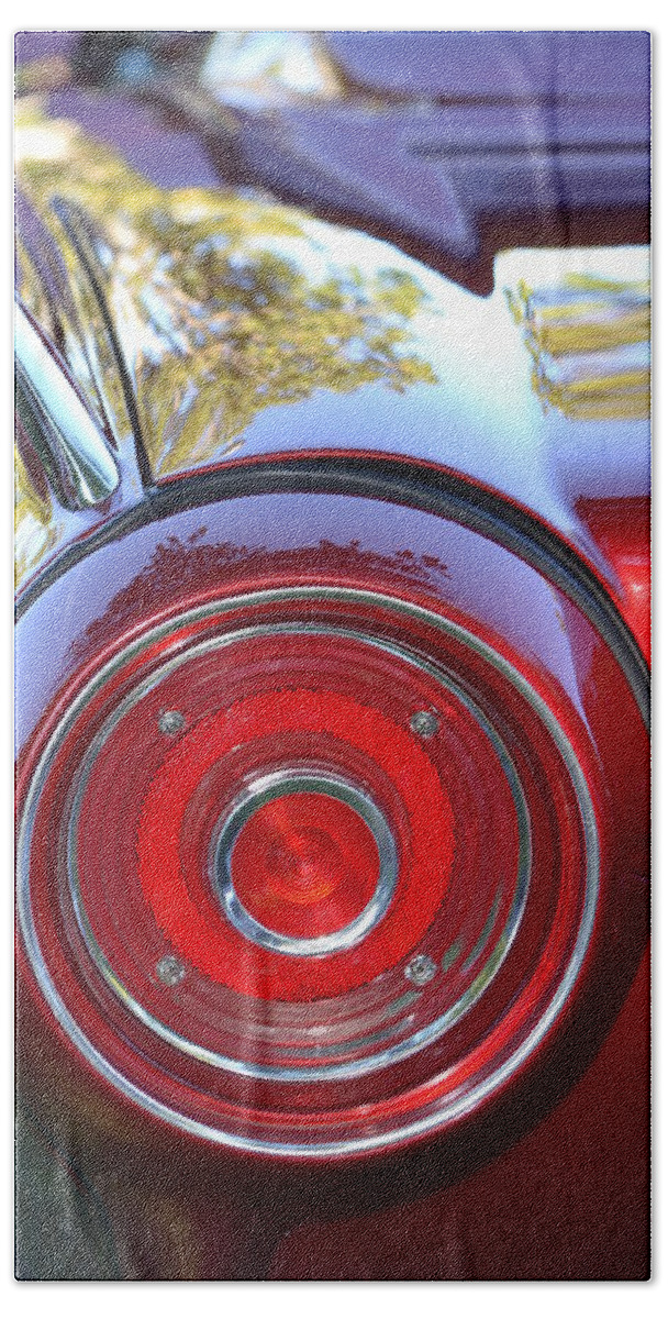 Red Beach Towel featuring the photograph Red Ford Tailight by Dean Ferreira