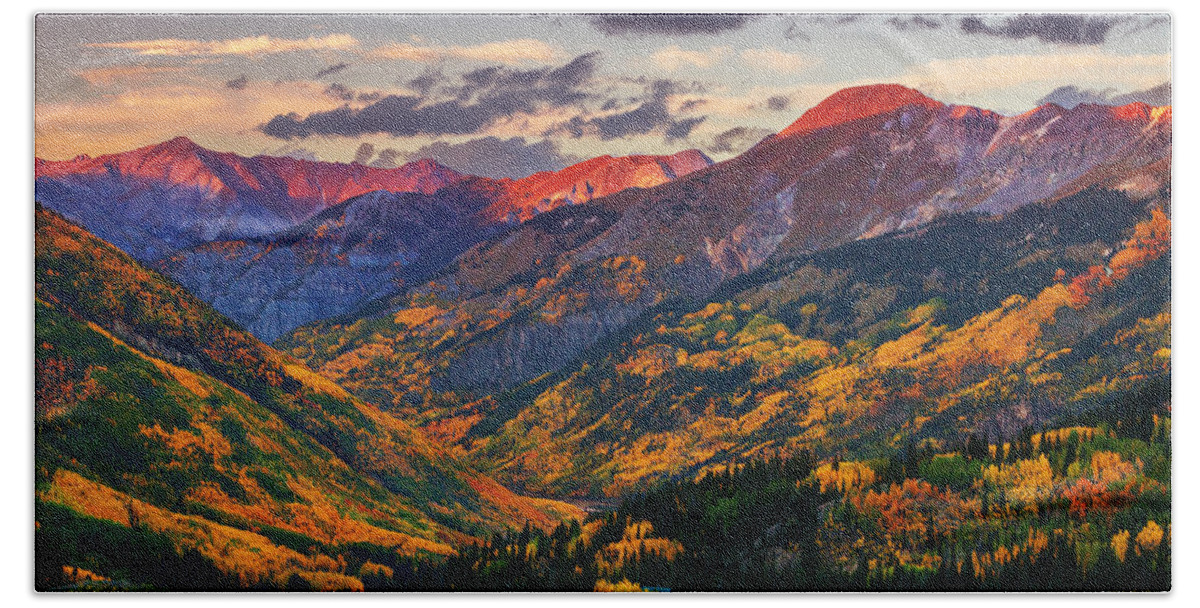 Colorado Beach Towel featuring the photograph Red Mountain Pass Sunset by Darren White