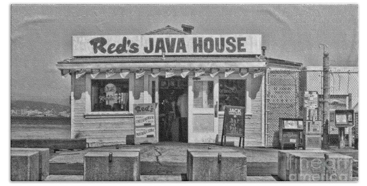 Red's Java House Beach Towel featuring the photograph Red's Java House San Francisco By Diana Sainz by Diana Raquel Sainz