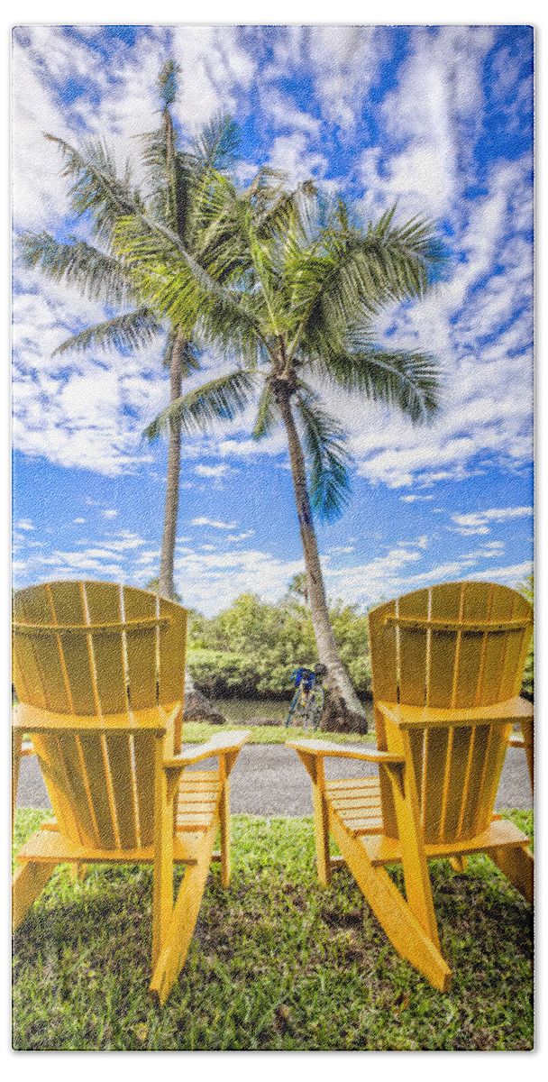 Clouds Beach Towel featuring the photograph Relaxing at the Park by Debra and Dave Vanderlaan